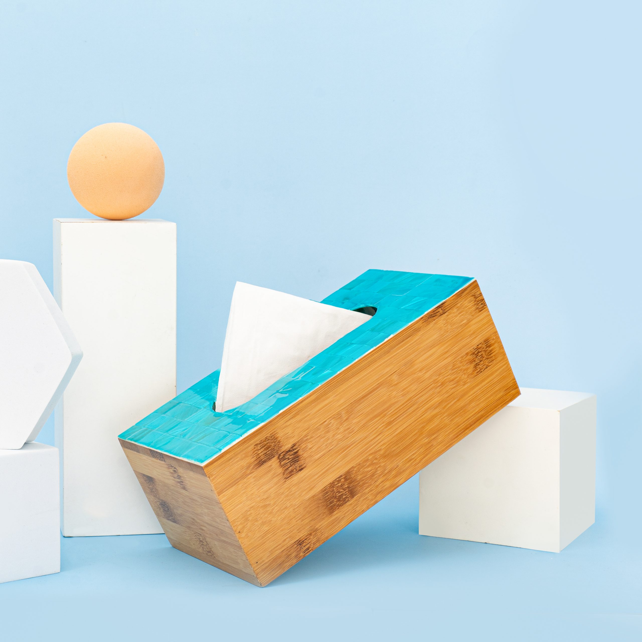 Handmade Bamboo Paper Box Inlaid with Pearls_ECOBPBIP01